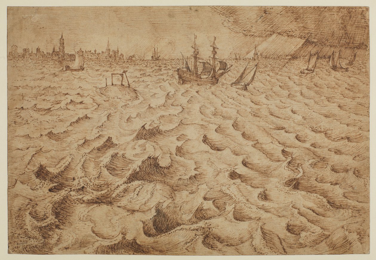 Une tempête sur la rivière Schelde avec vue d