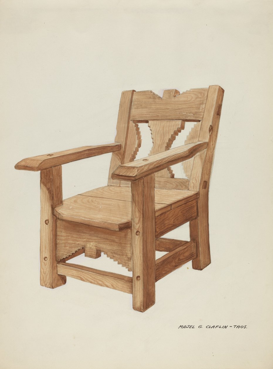 Chaise, vers 1937 (aquarelle) - Pieter van Hanselaere