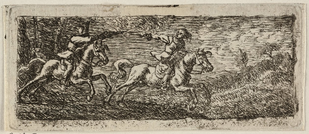 Deux cavaliers qui se battent - Pieter van Laer