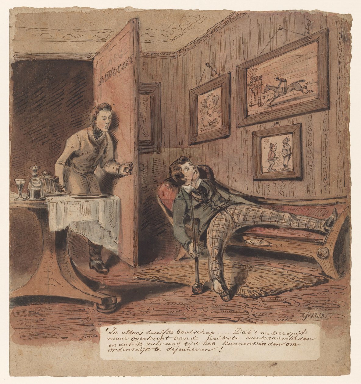 Caricature avec avocat - Pieter van Loon