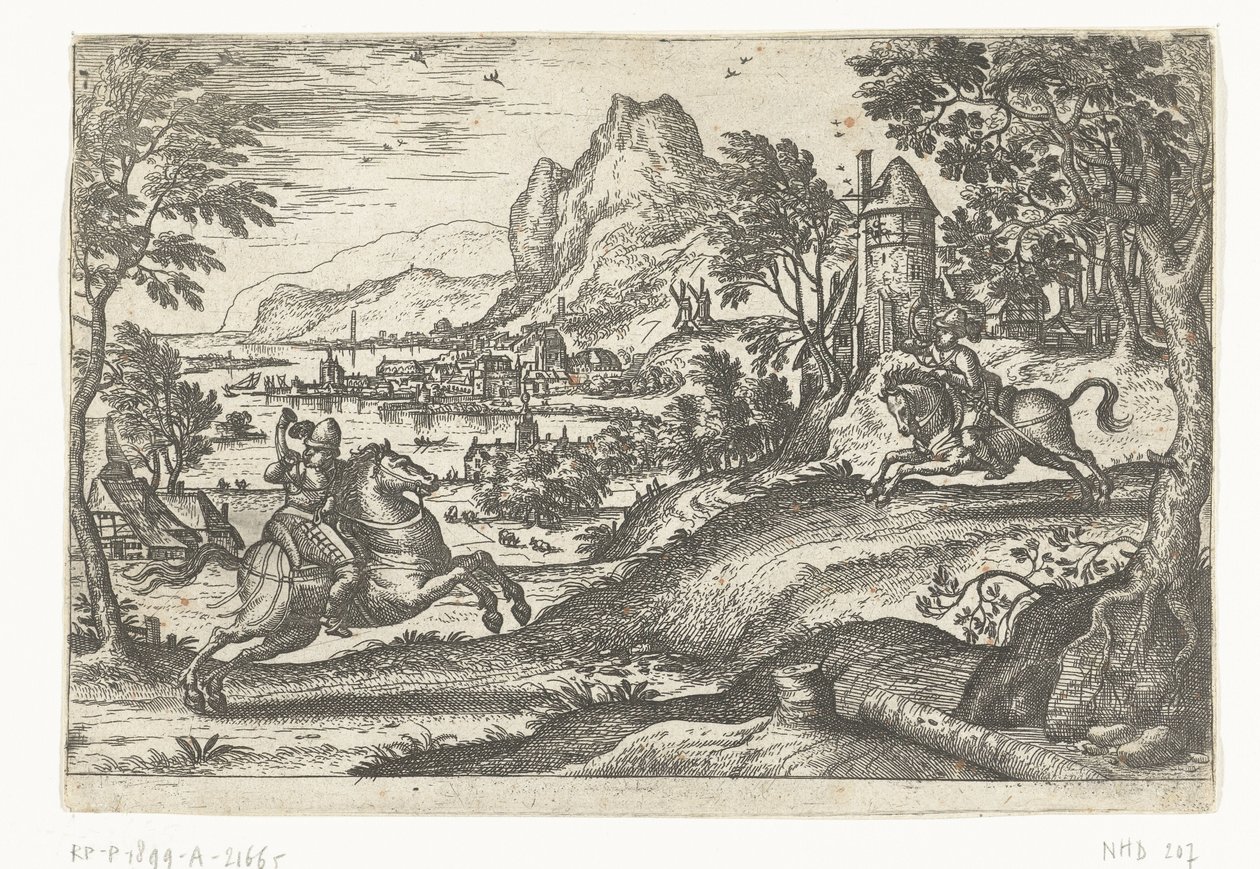 Paysage avec deux cavaliers - Pieter van der Borcht (I)