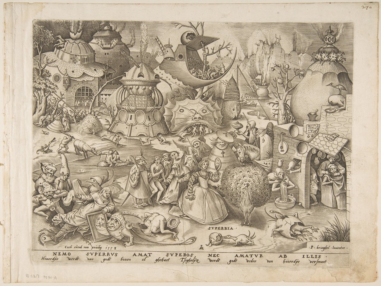 Orgueil Superbia des Sept Péchés Capitaux, 1558 - Pieter van der Heyden