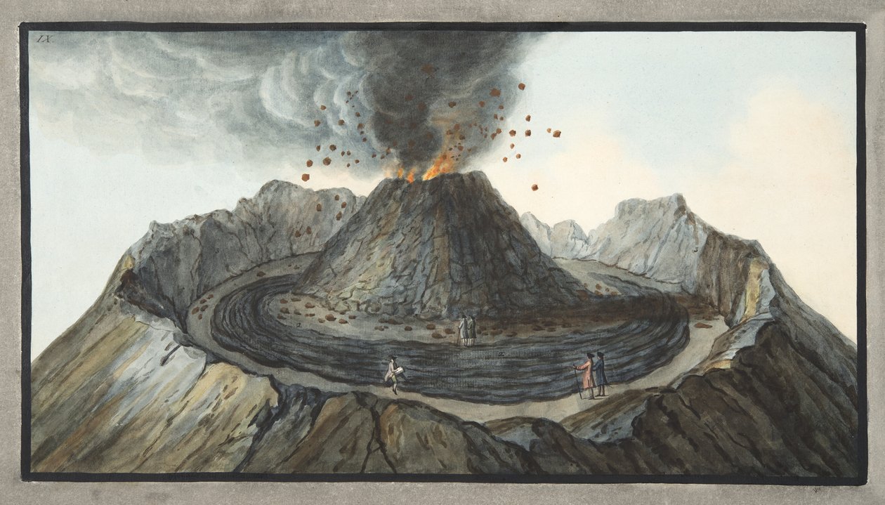 Intérieur du cône du Vésuve avant l