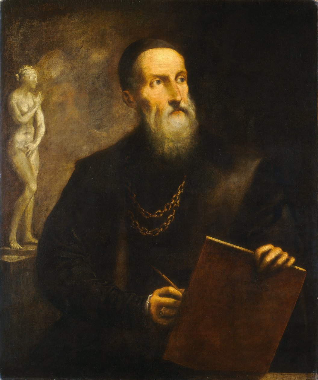 Autoportrait imaginaire de Titien, probablement dans les années 1650 (huile sur toile) - Pietro (1605-78) Della Vecchia