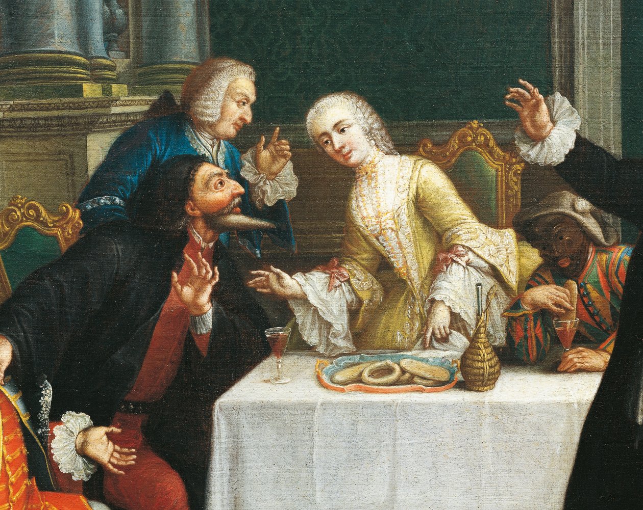 Le goûter avec les masques (détail) - Pietro (school of) Longhi