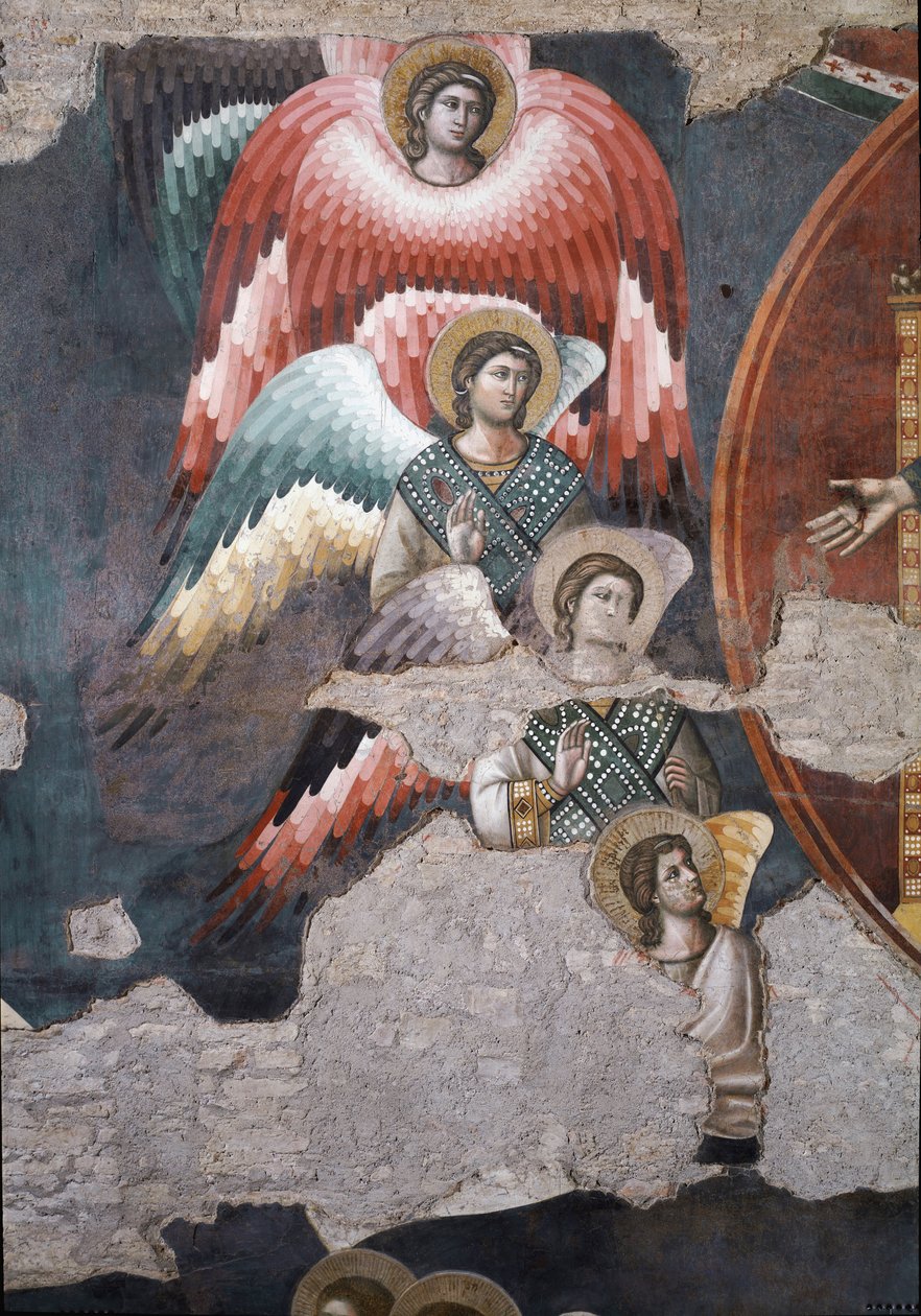 Le Jugement dernier, détail des anges - Fresque - Pietro Cavallini