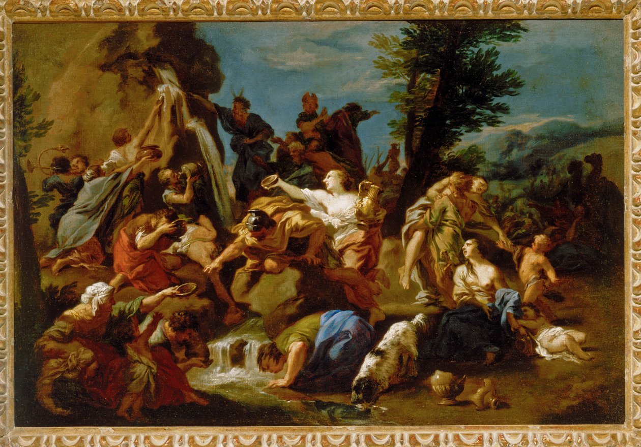 Moïse frappant le rocher dans le désert,
seconde moitié du XVIIe siècle (huile sur toile) - Pietro Dandini