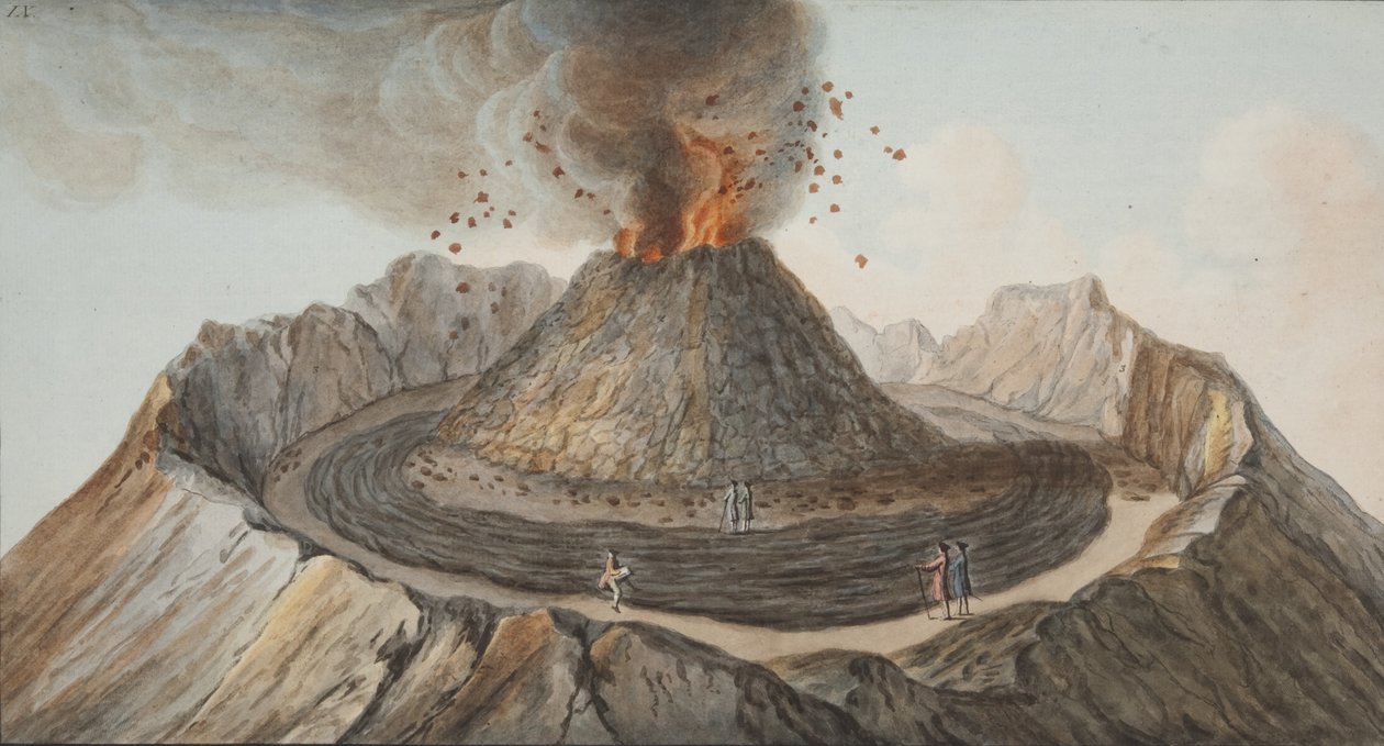 Planche IX de Campi Phlegraei : Observations des volcans des deux Siciles par William Hamilton, 1776 - Pietro Fabris