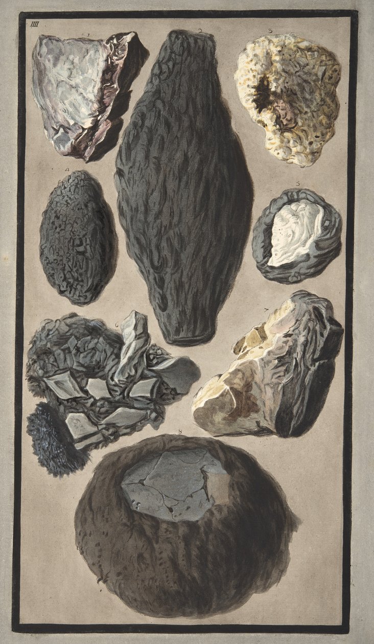 Spécimens de matière volcanique, de 