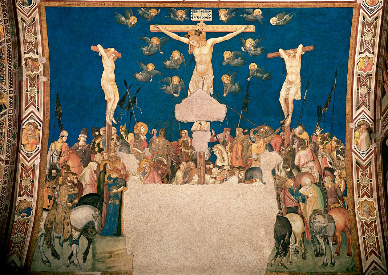 Crucifixion. Fresque de Pietro Lorenzetti (1280/5 vers-1348) 1335-1340. Basilique de San Francesco, Chiesa Inferiore, Assise - Pietro Lorenzetti