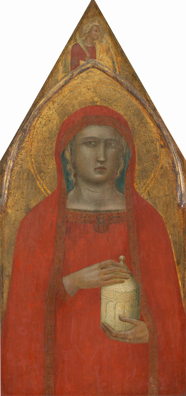 Sainte Marie-Madeleine, avec un ange [panneau de gauche] - Pietro Lorenzetti