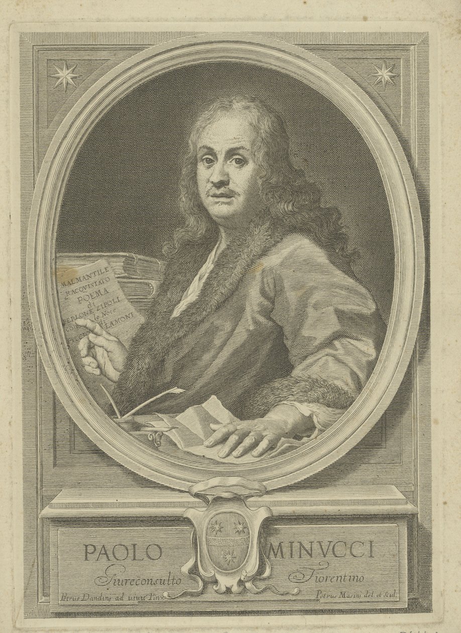 Portrait du poète Paolo Minucci 1606-1695, années 1720 - Pietro Masini