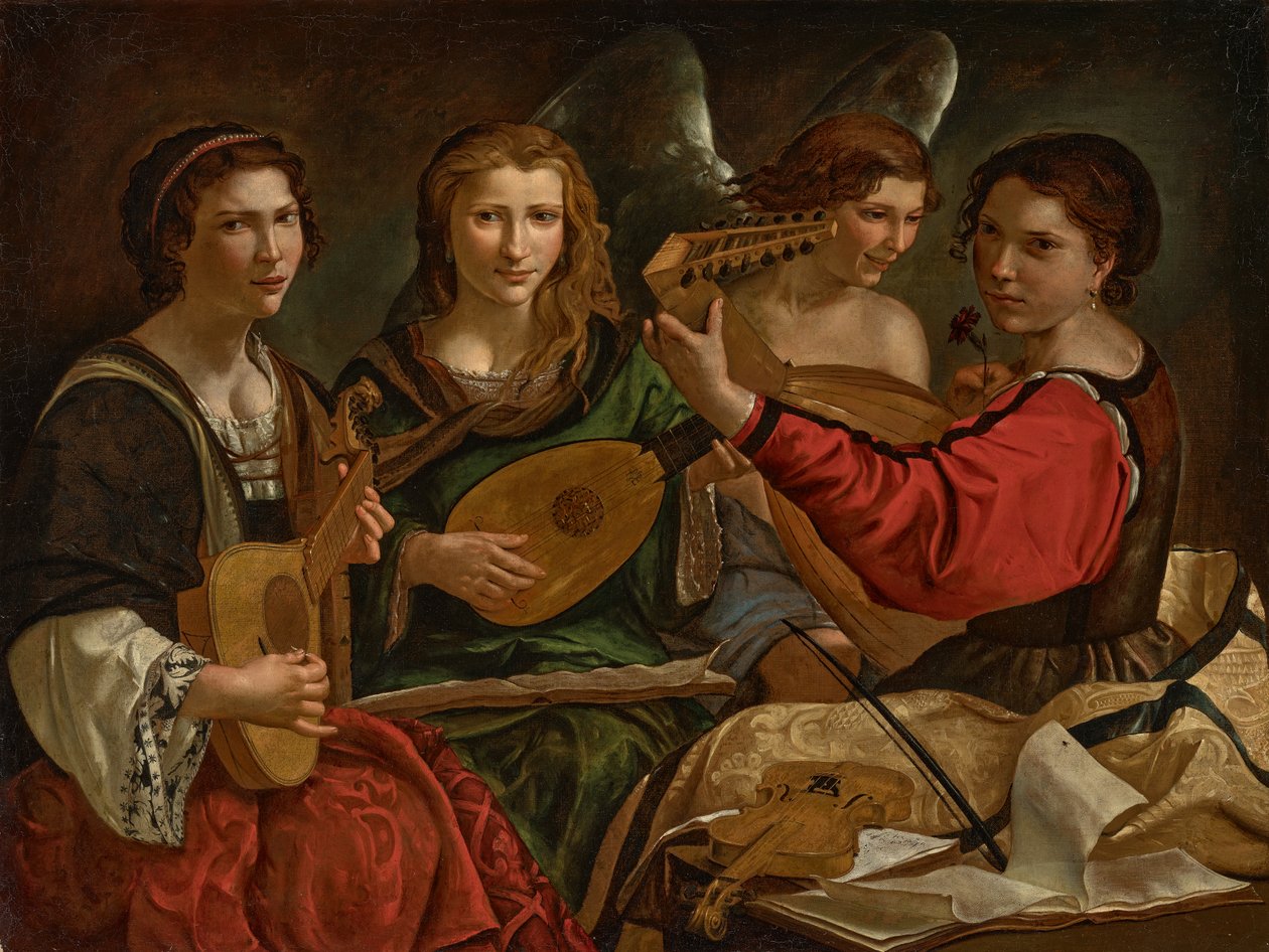 Joueurs de luth et un ange - Pietro Paolini
