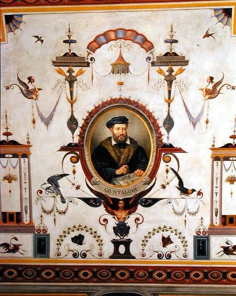 Portrait de Giuntalodi, détail du plafond de la Sala del Sindaco - Pietro Pezzati