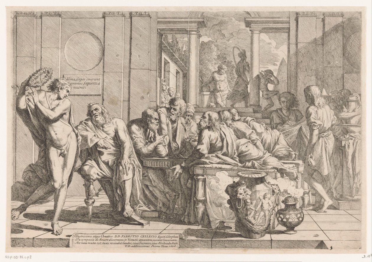 Alcibiade interrompt une conversation entre Socrate et ses amis - Pietro Testa