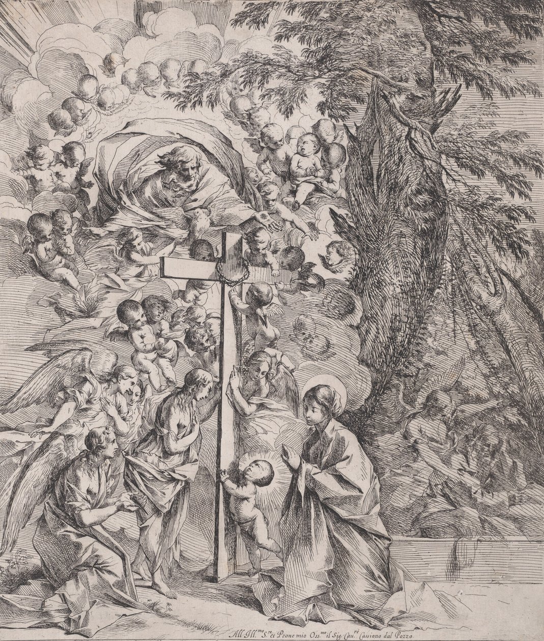 Le rêve de Saint Joseph, qui dort à droite, la Vierge et l