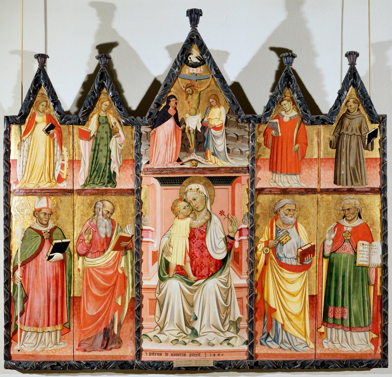 Madone et enfant avec des saints polyptyque, dix panneaux séparés, 1440 - Pietro di Giovanni Lianori