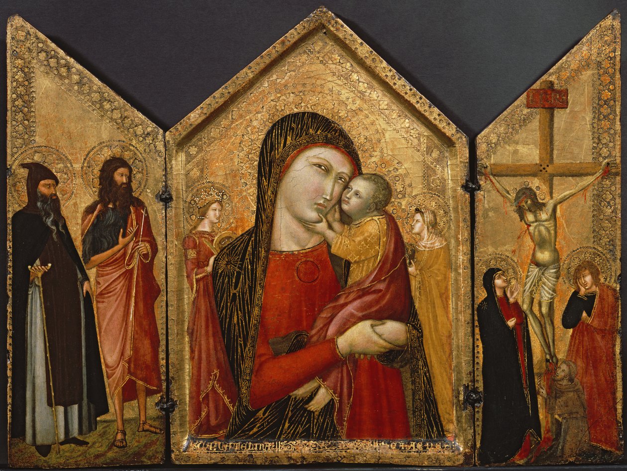 Madone et Enfant, la Crucifixion et les Saints, c.1340-1370 - Pietro follower of Lorenzetti