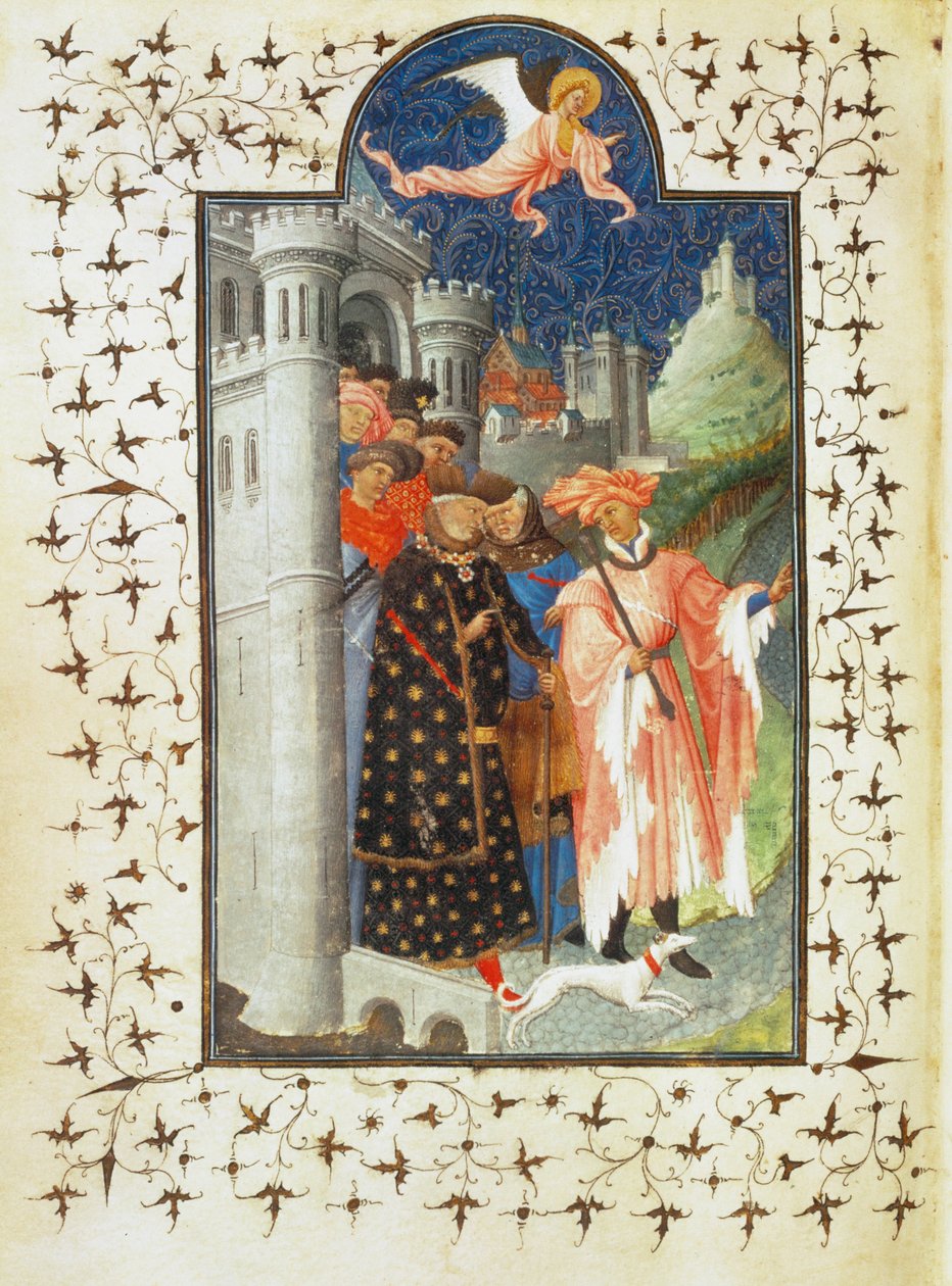 Duc Jean de Berry quitte son chateau pour un voyage - Duke Jean de Berry leaves his castle for a voyage … - Pol de Limbourg