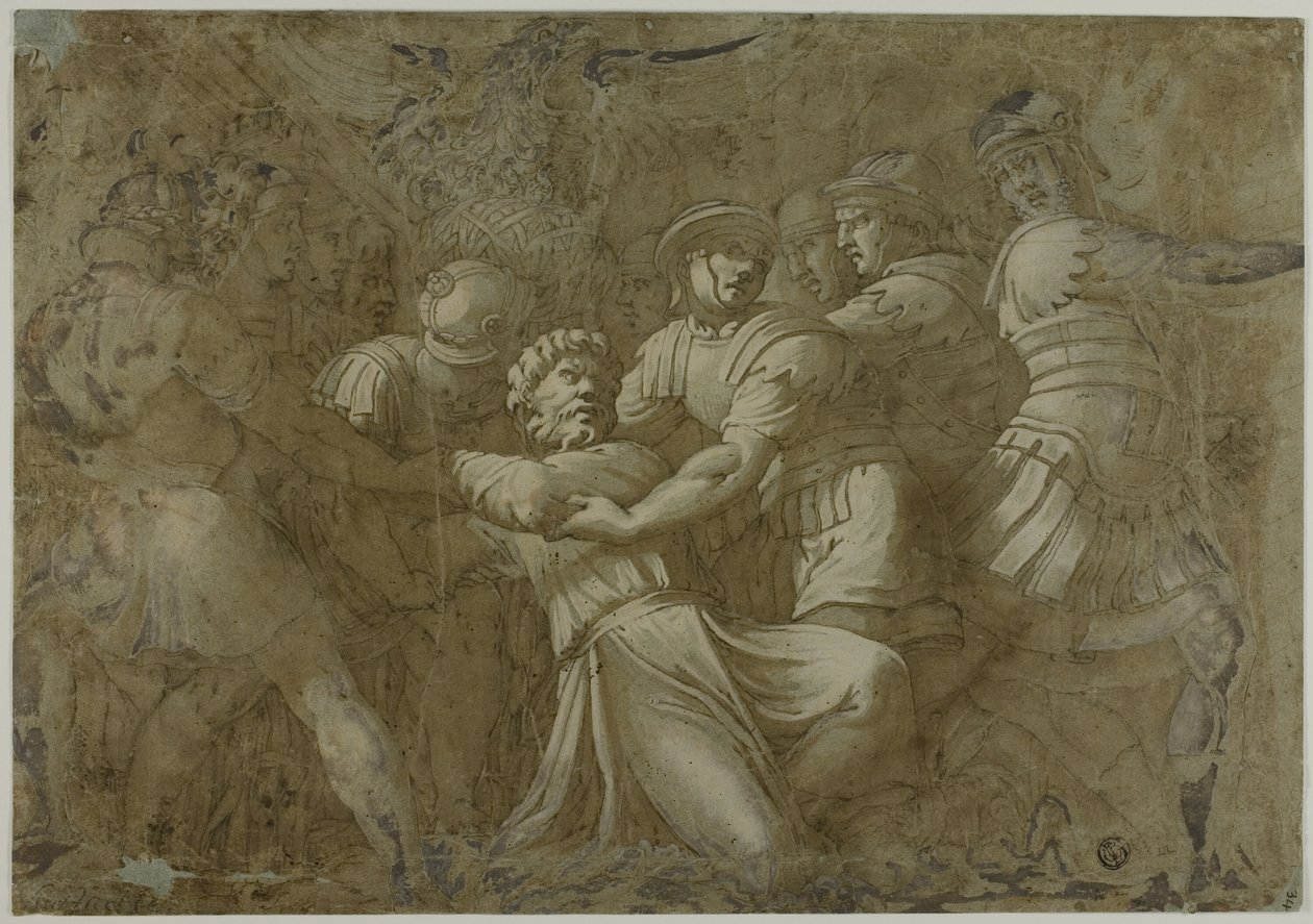 Soldats romains arrêtant Saint Pierre (?) - Polidoro da Caravaggio