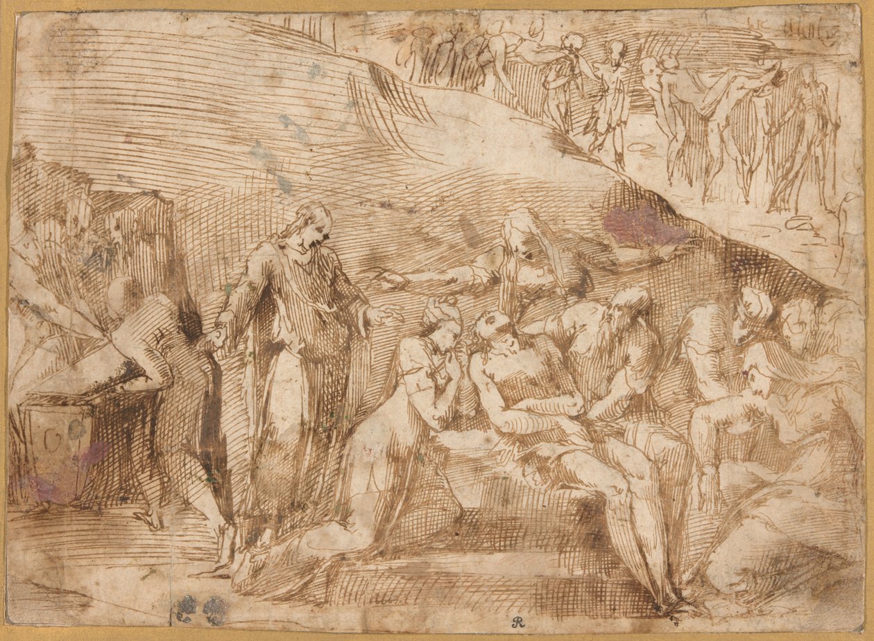 La Lamentation du Christ (recto et verso) - Polidoro da Caravaggio