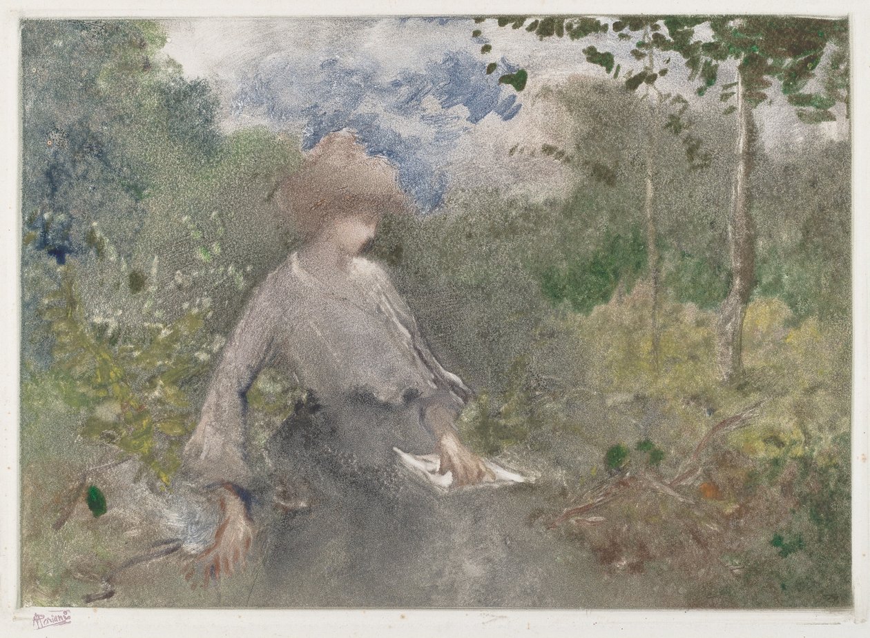 Lecture dans un Jardin - Pompeo Mariani