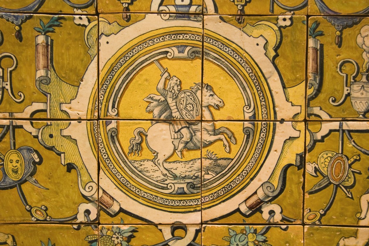 Armoiries de Teodosio II (1568-1630) Duc de Bragance (céramique) - Portuguese School