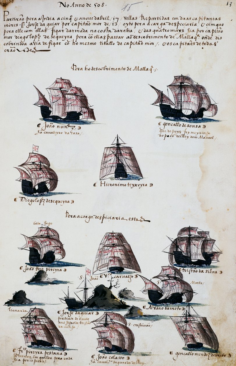 Navires des expéditions maritimes pour découvrir Malacca - Portuguese School