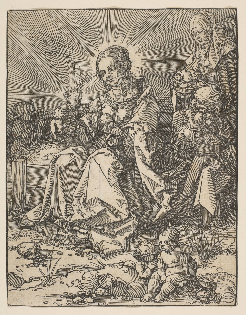 La Madone sur une berge herbeuse, 1526 - Possibly Albrecht Dürer