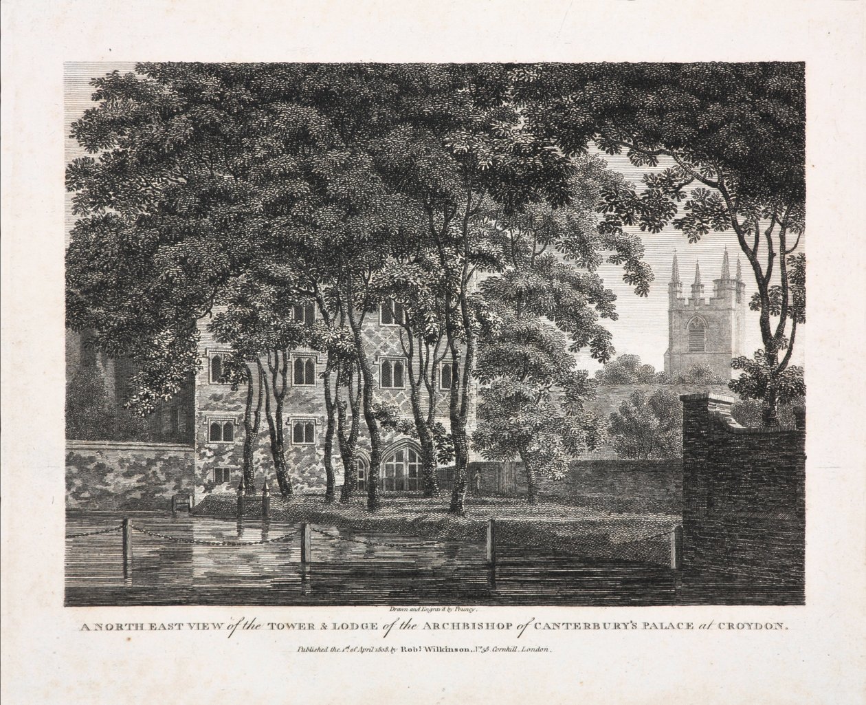 Vue nord-est de la tour et du pavillon du palais de l