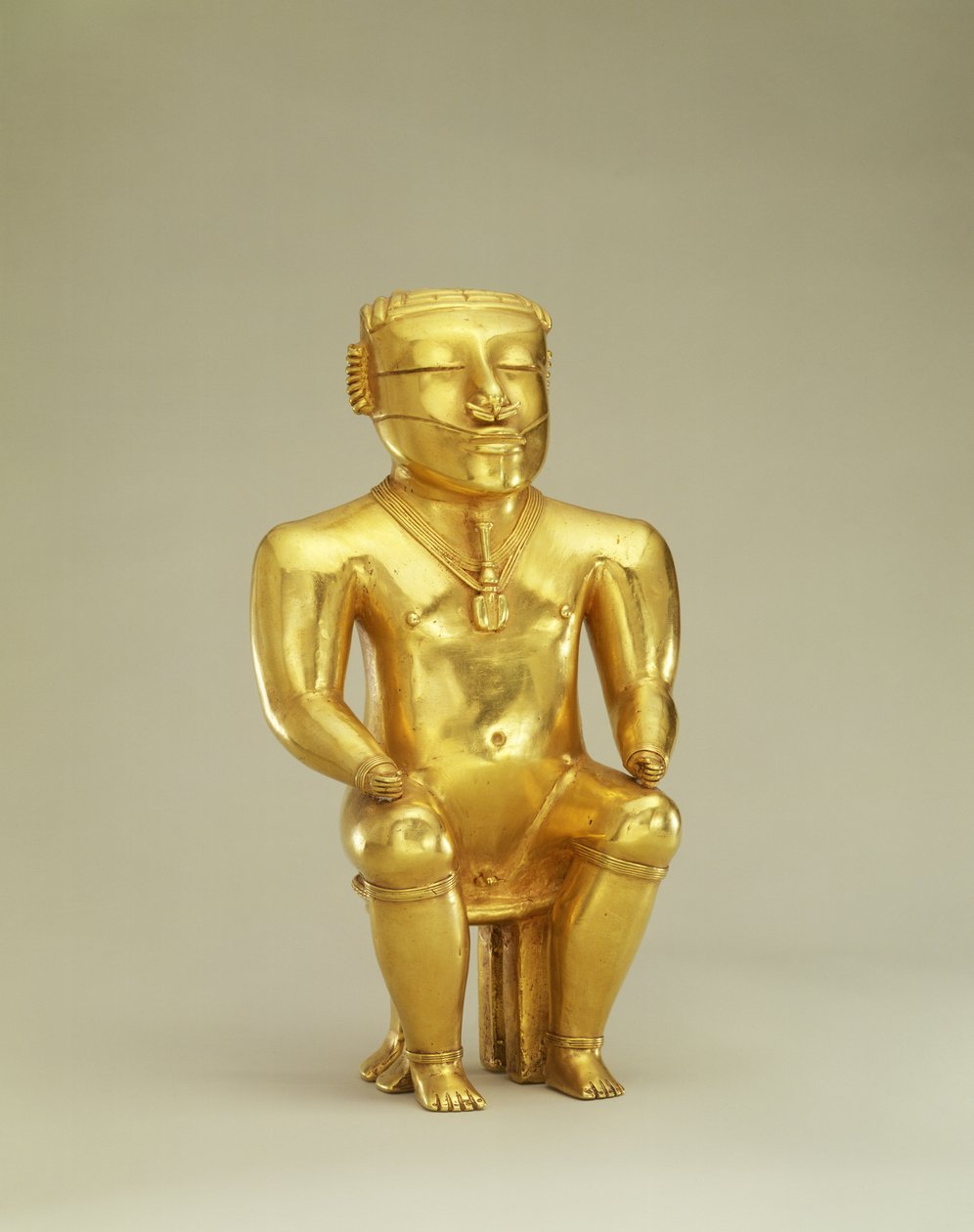 Flacon de chaux anthropomorphe (or) - Pre Columbian