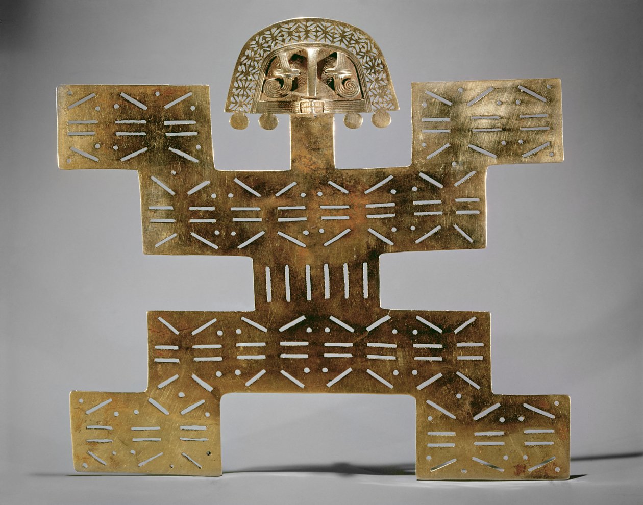 Pectoral en tumbaga moulé, de Huaca del Dragon, Caldas, Colombie, style Tolima - Pre Columbian