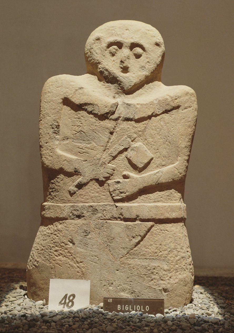 Une des stèles de Lunigiana, trouvée à Bigliolo, vers 3000 av. J.-C. - Prehistoric