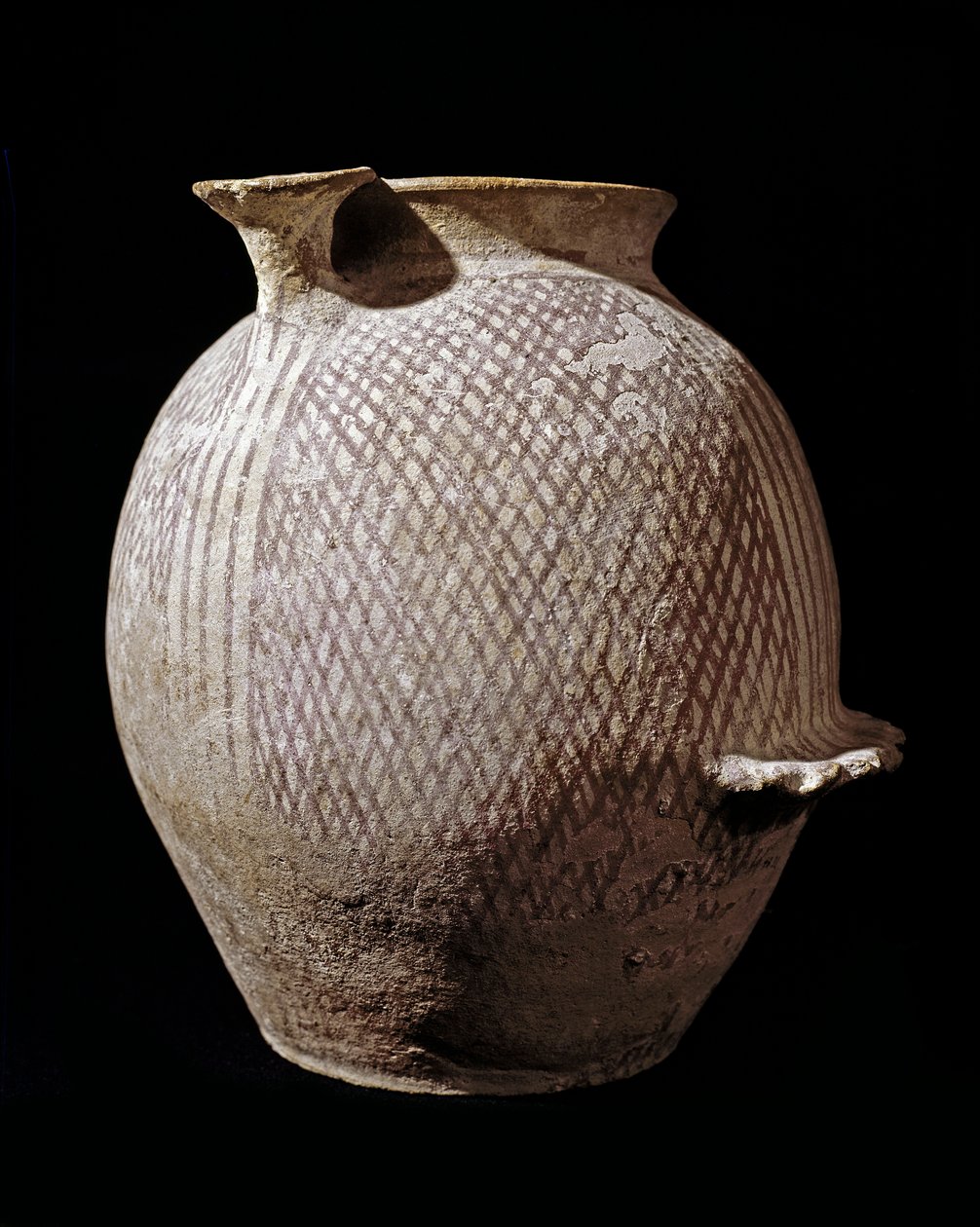 Préhistoire : vase en céramique polychrome de Jéricho. 3000-2100 av. J.-C. Amman, Musée archéologique, Jordanie - Prehistoric Prehistoric