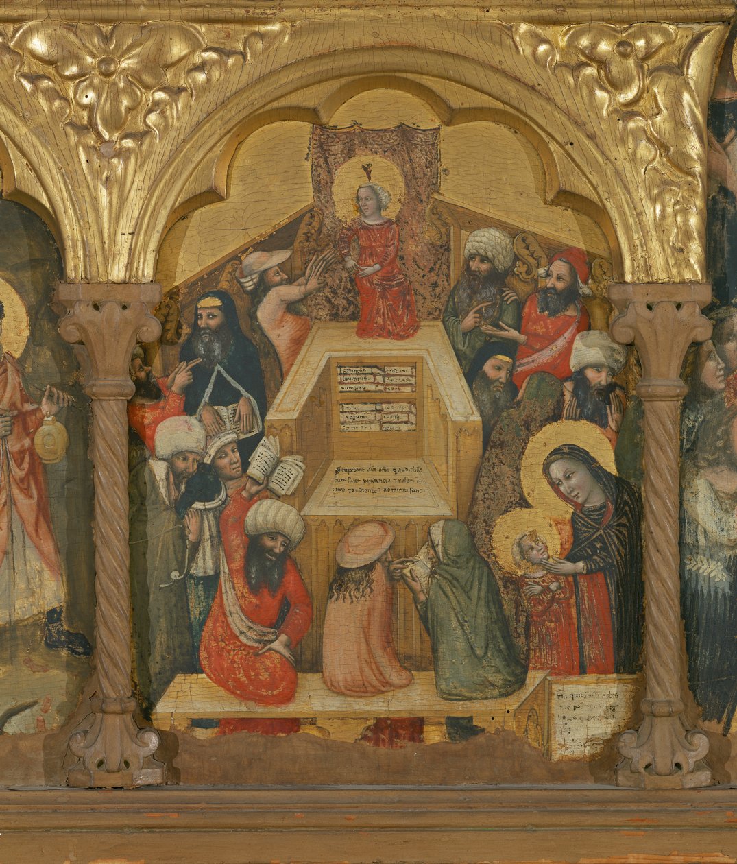 Polyptyque de la Dormition de la Vierge, détail de Jésus avec les docteurs - Pseudo Jacopino di Francesco