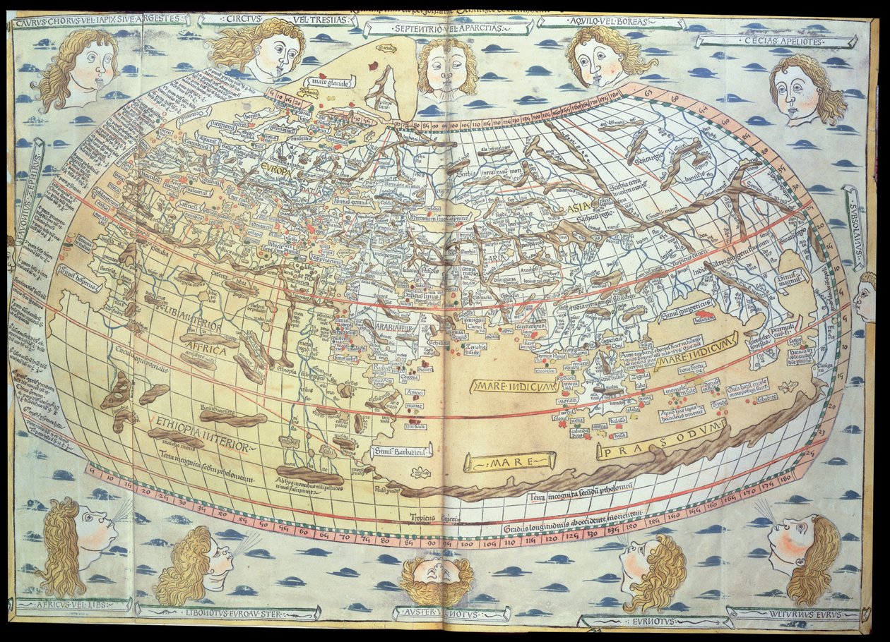 Carte du monde, basée sur les descriptions et coordonnées données dans 