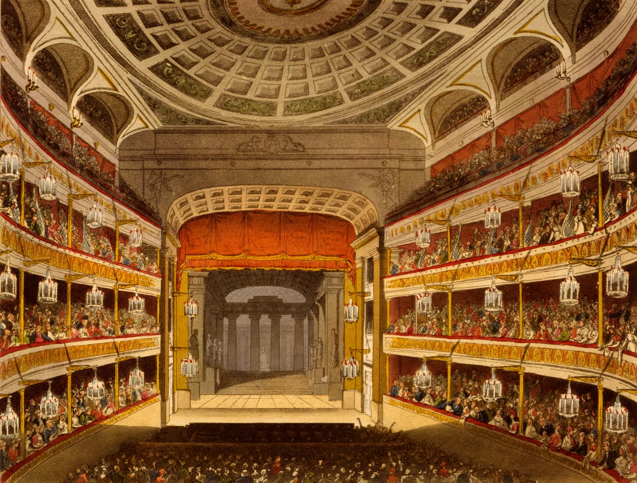 Nouveau théâtre de Covent Garden, de Microcosm of London, 1810 par R. Ackermann - Pugin and Rowlandson