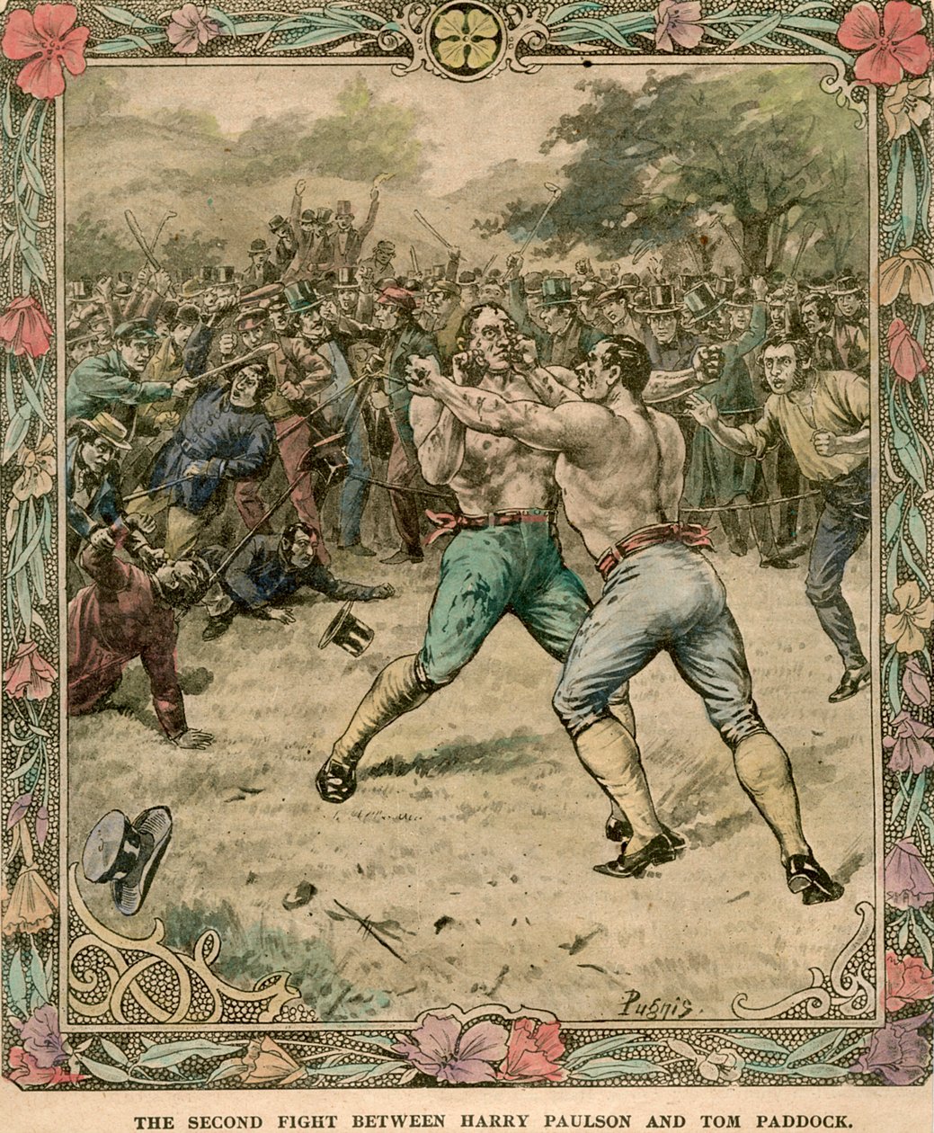 Le deuxième combat entre Harry Paulson et Tom Paddock, 1851 fin XIXe ou début XXe siècle - Pugnis