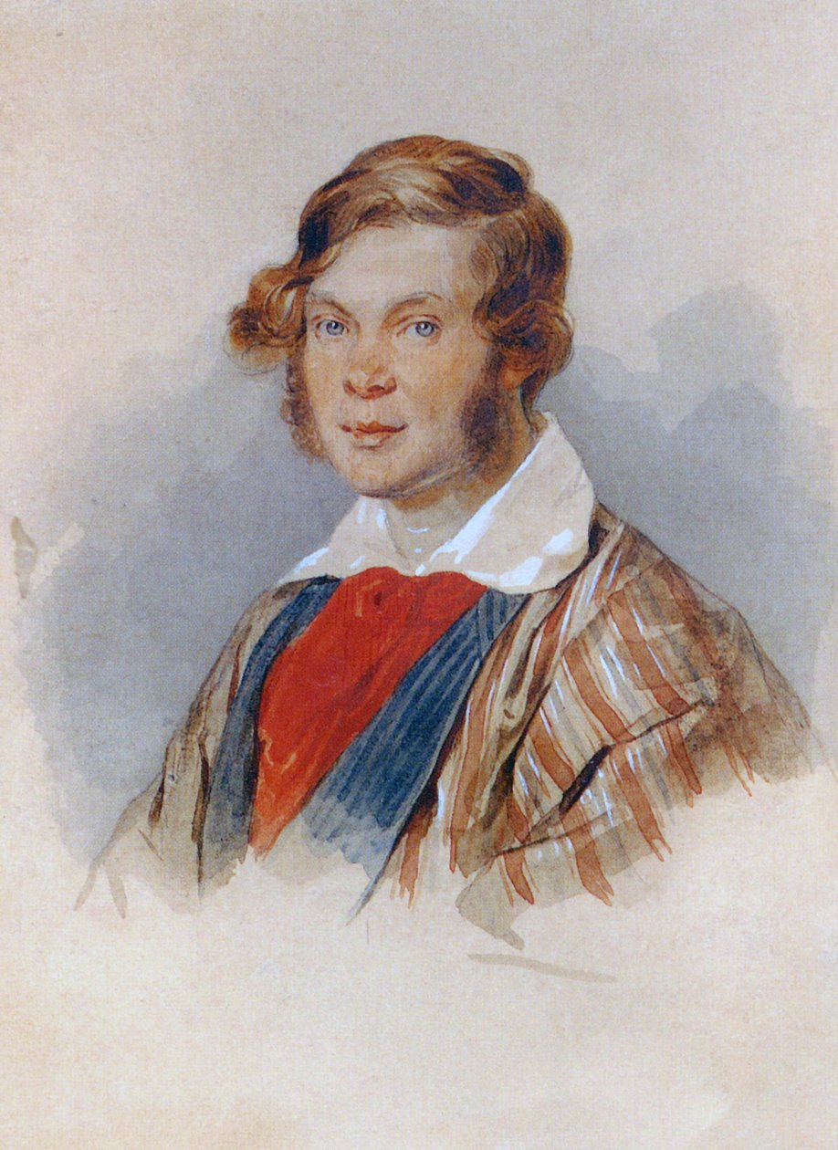 Portrait du poète Prince Piotr A. Vyazemsky 1792-1878, années 1830 - Pyotr Fyodorovich Sokolov