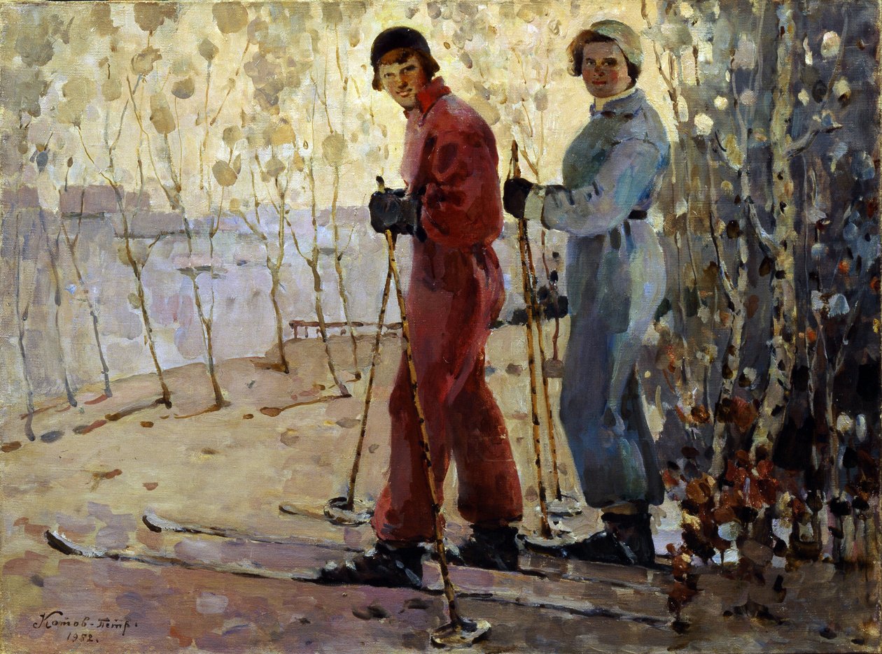 Les skieurs - Pyotr Ivanovich Kotov