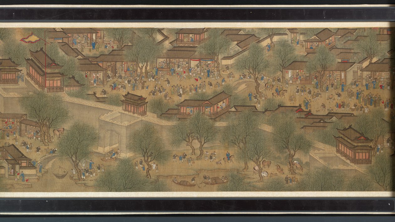 Festival de printemps sur la rivière - Qing Dynasty Chinese School