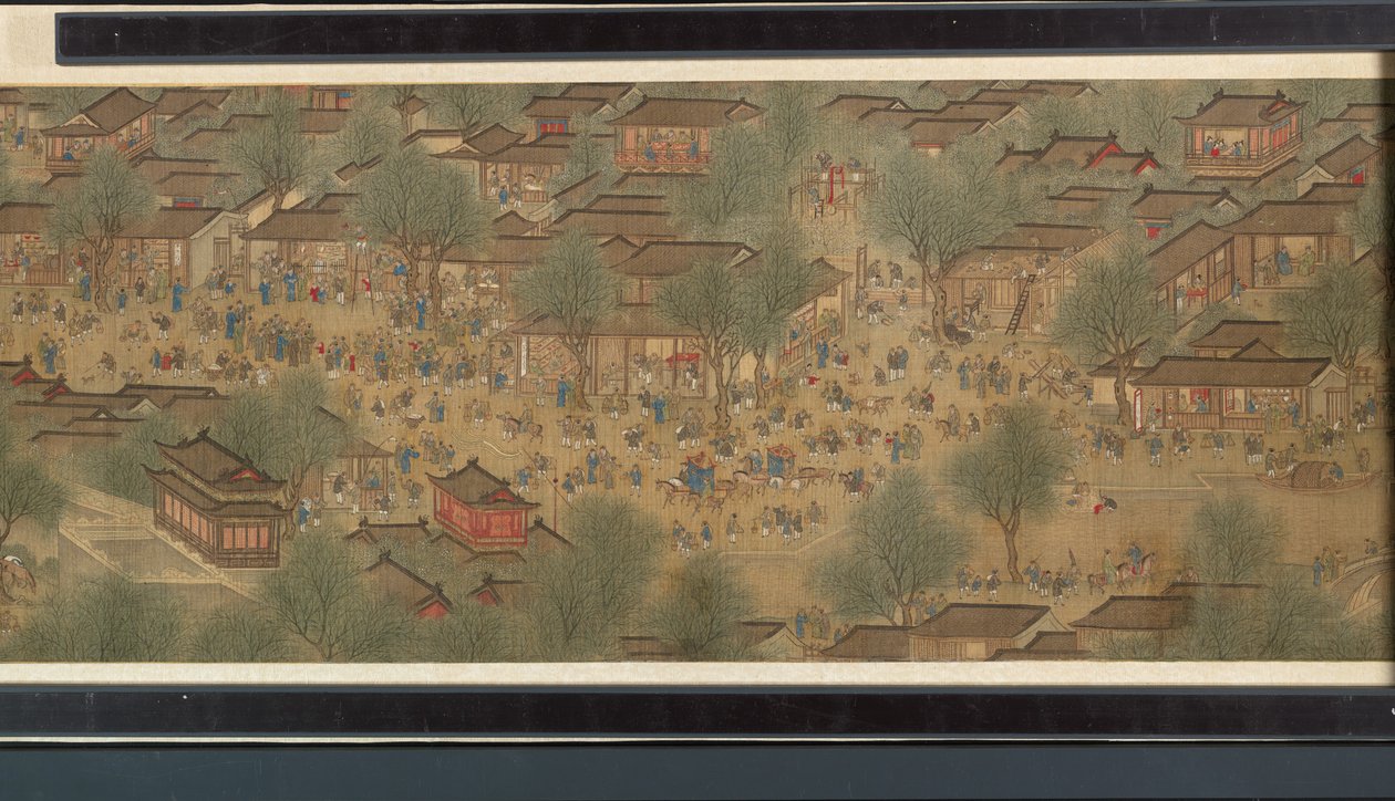 Festival de printemps sur la rivière - Qing Dynasty Chinese School