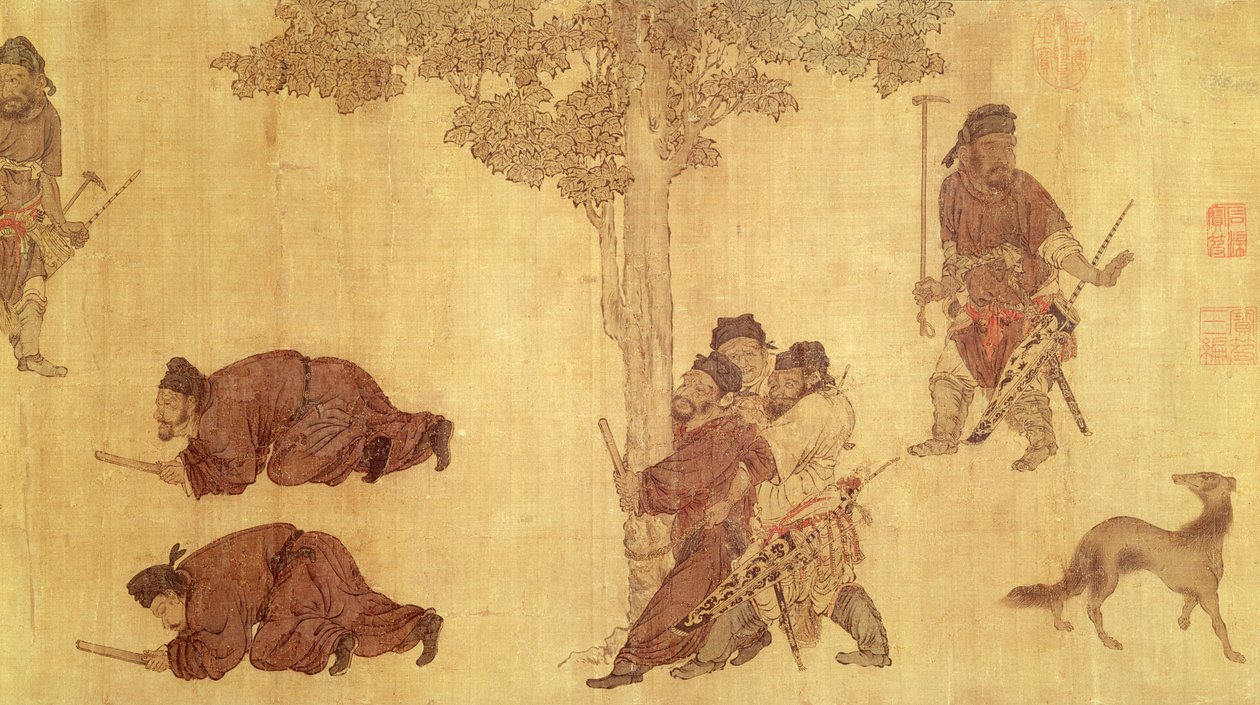 Scène de chasse - Qing Dynasty Chinese School