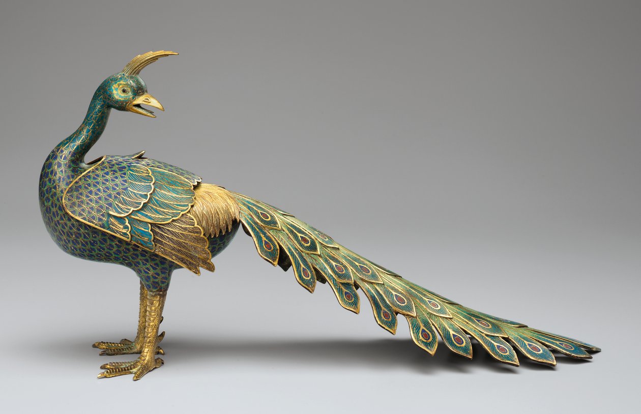 Encensoir en forme de paon en cloisonné - Qing Dynasty   Qianlong Period Chinese