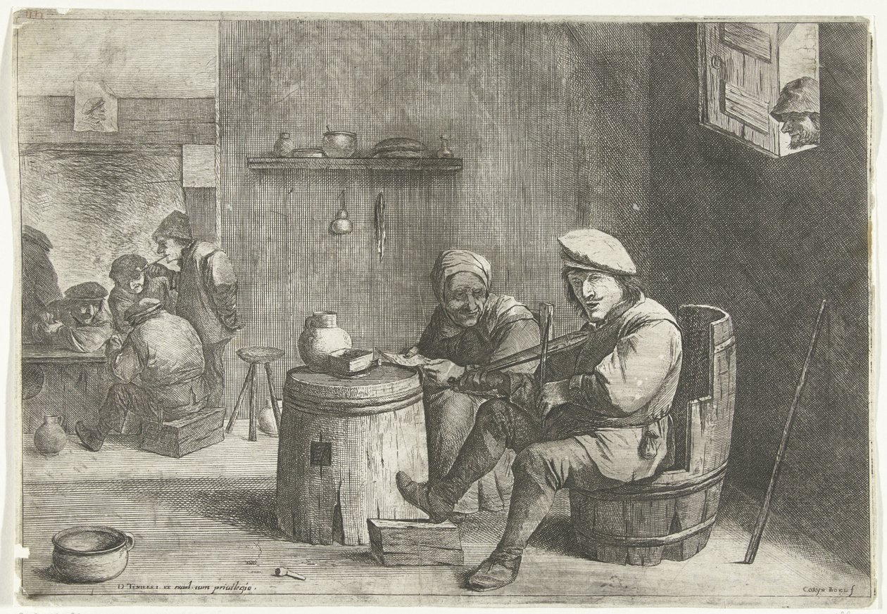 Violoniste dans une taverne - Quirin Boel