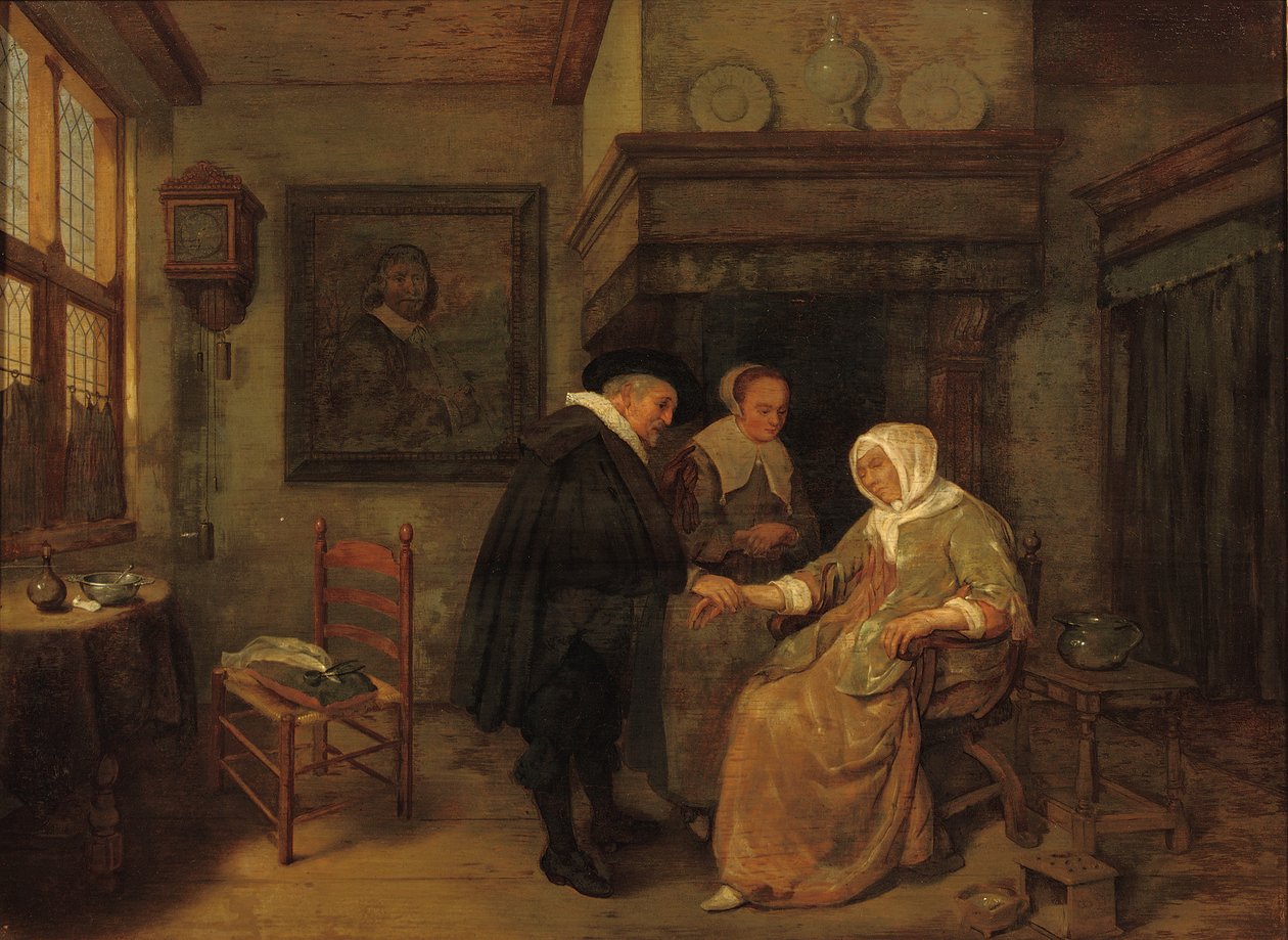 Un médecin rendant visite à une femme malade - Quiringh Gerritsz. van Brekelenkam