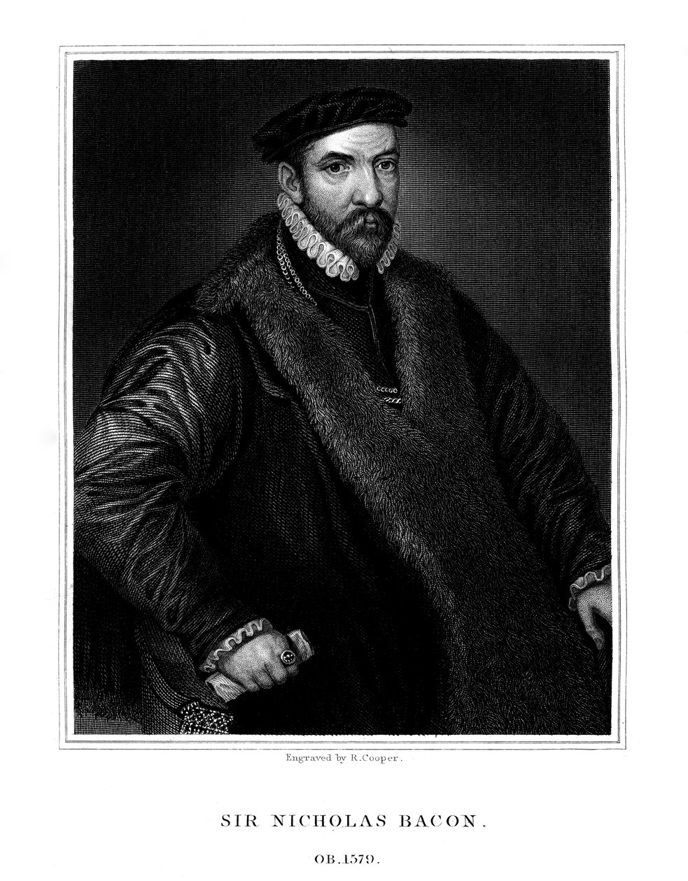 Sir Nicholas Bacon, homme politique anglais - R. Cooper
