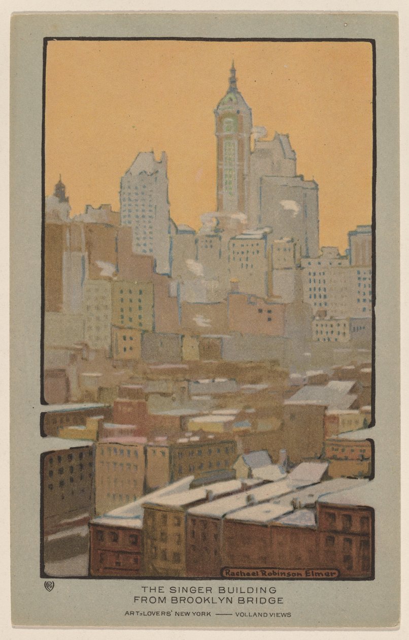 Le Singer Building depuis le pont de Brooklyn - Rachael Robinson Elmer