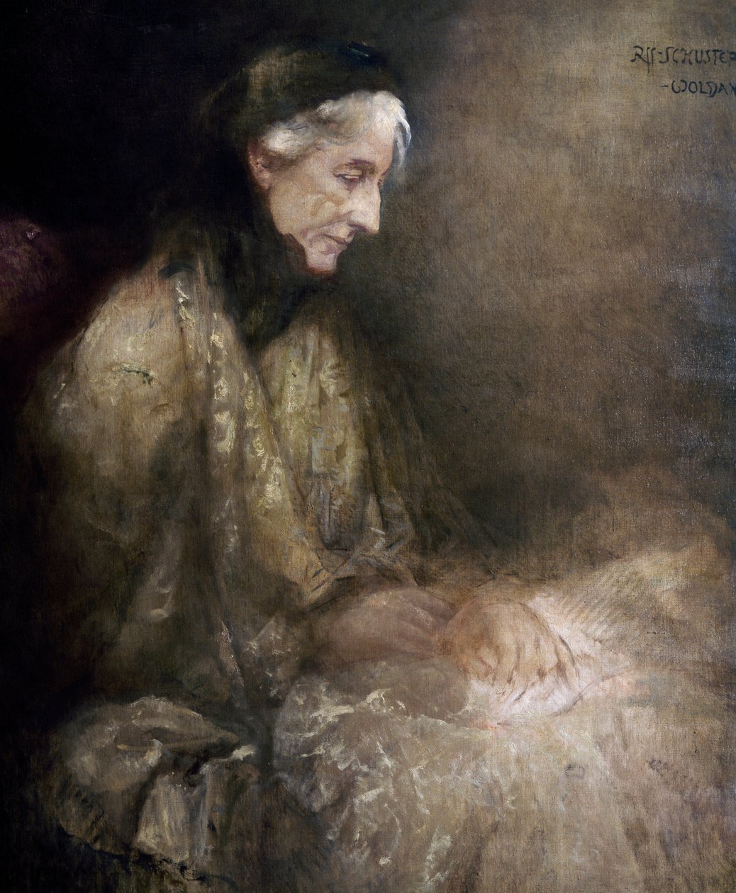 Portrait de Cosima Wagner (1838 - 1930), fille de Franz Liszt, épouse de Richard Wagner - Raffael Woldan Schuster