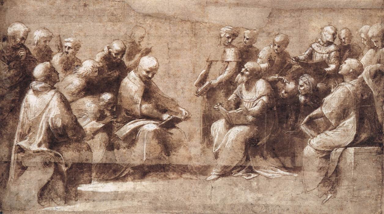 Conception pour la moitié inférieure de la Dispute - Raffaello Sanzio Raphael